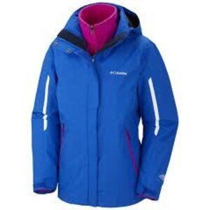 COLUMBIA Bugaboo Interchange 3 In 1 Ski Jacket Blue Macaw Womens Small